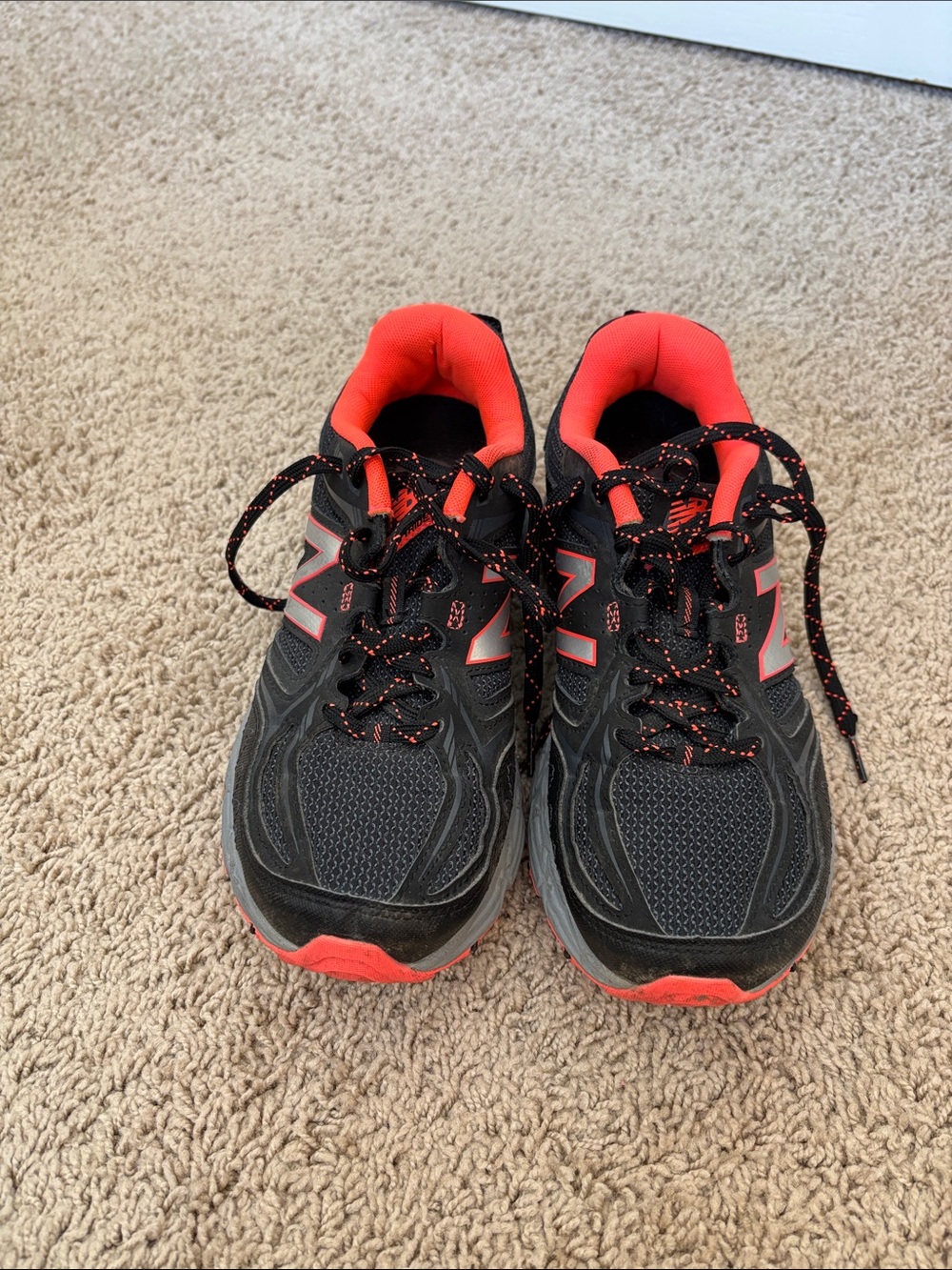 New Balance Black and Neon Orange Hiking Shoes